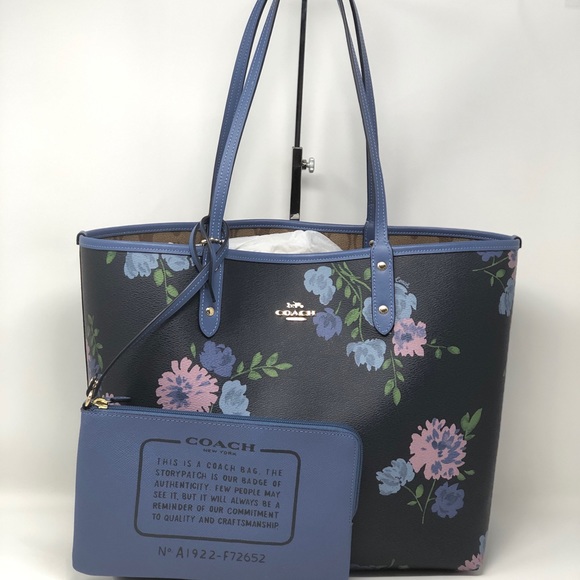 Coach Handbags - Coach Floral Signature Reversible Tote +Wristlet